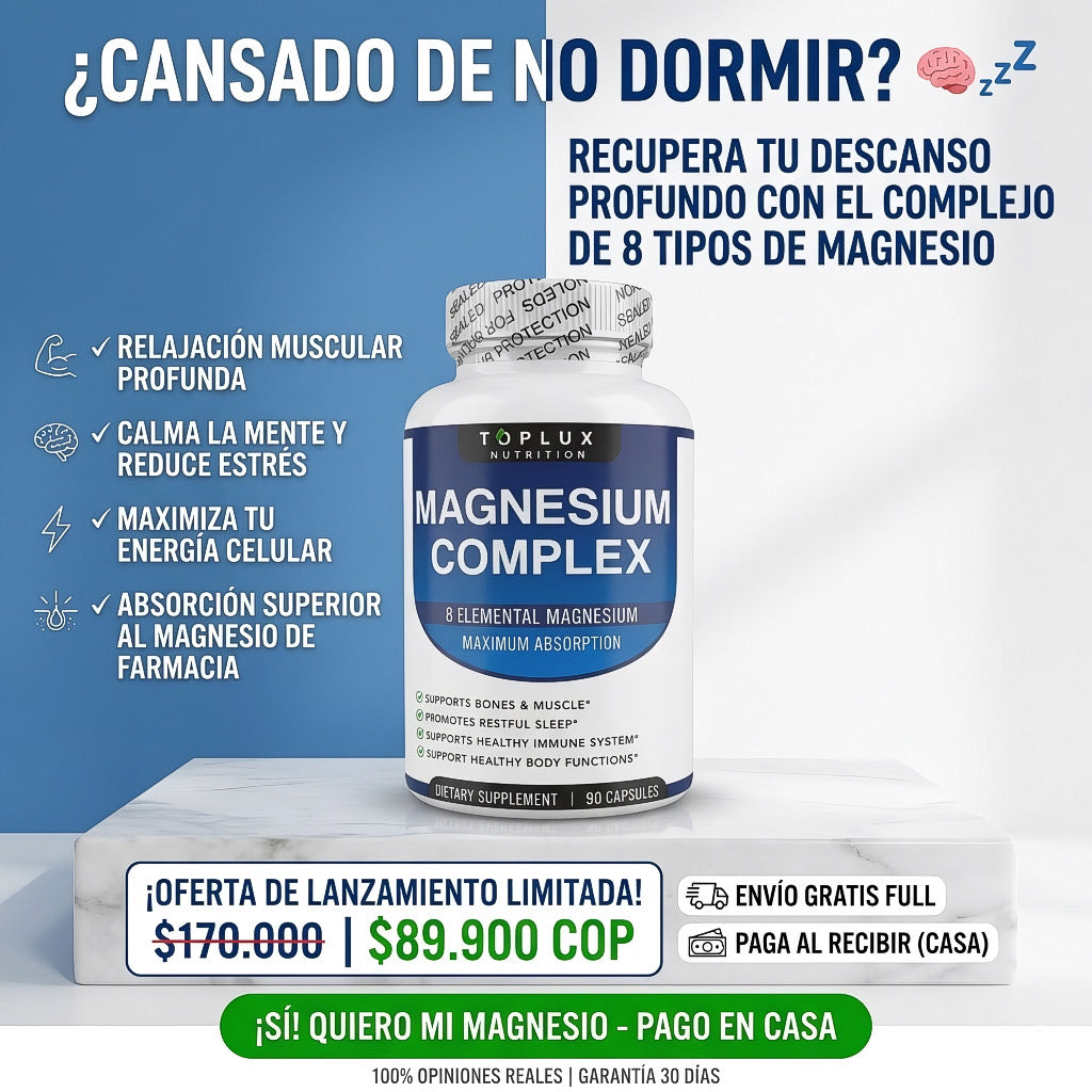 Magnesium Complex 8-en-1: Vitalidad Total y Descanso Profundo (90 Cáps.) – Paga en Casa