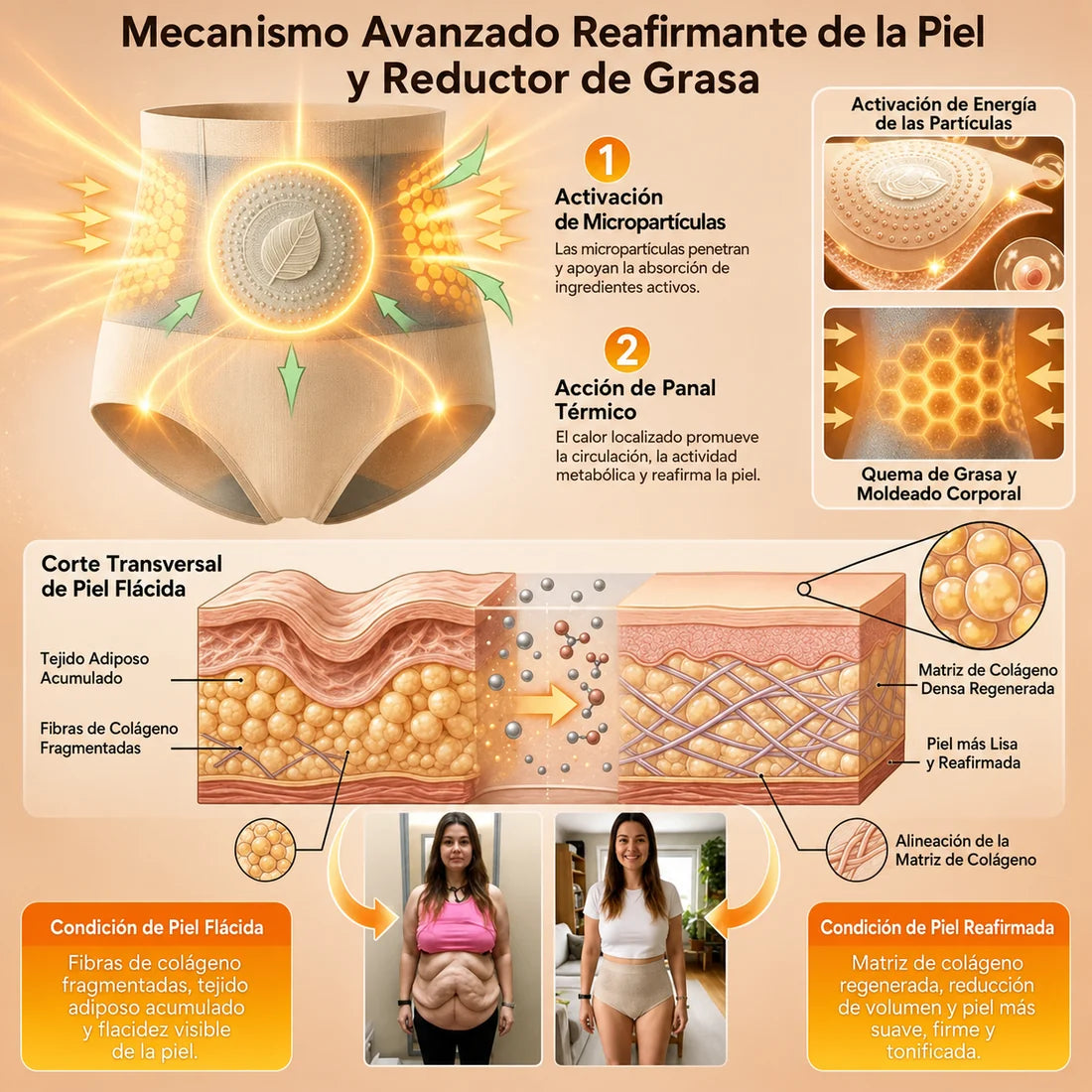 Distribuidor Oficial - Short Moldeador Térmico 4 en 1 Con micropartículas de moringa y Berberina - OFERTA x 3