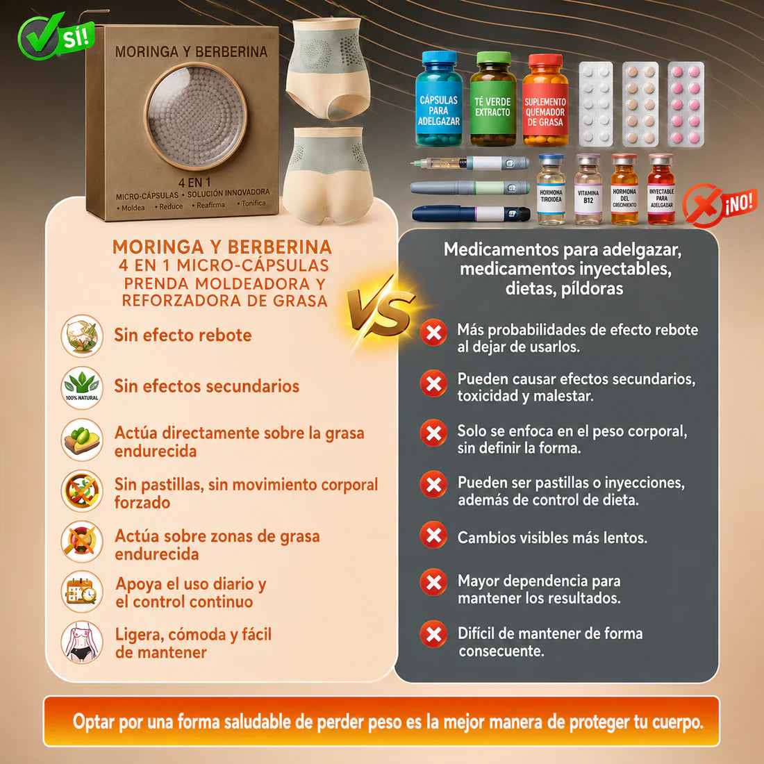 Distribuidor Oficial - Short Moldeador Térmico 4 en 1 Con micropartículas de moringa y Berberina - OFERTA x 3
